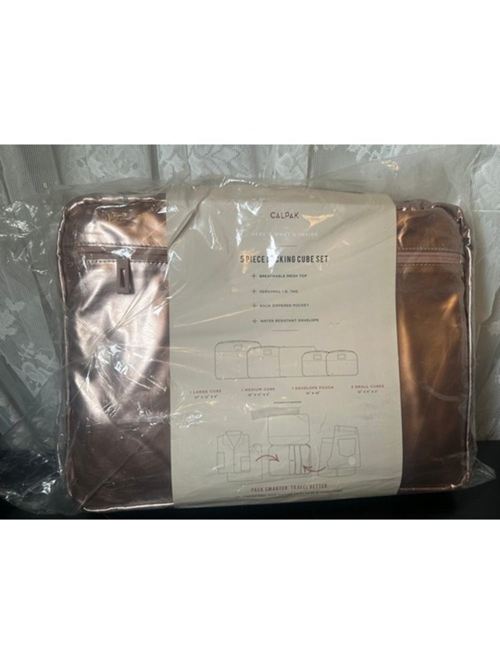 CALPAK 5 Piece Packing Cube Set Rose Gold
